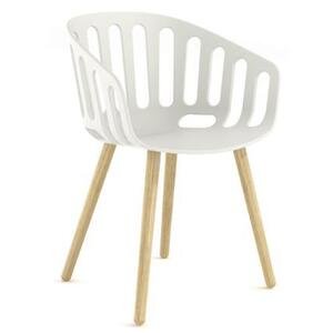 GABER - Židle BASKET BL, bílá/dřevo