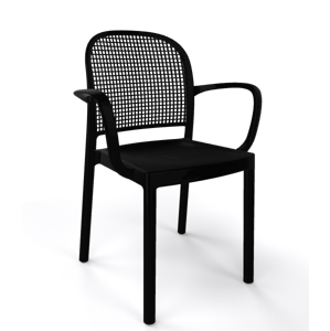 GABER - Židle PANAMA s područkami, černá