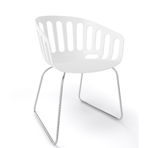 GABER - Židle BASKET ST, bílá/chrom