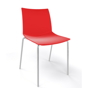 GABER - Židle KANVAS NA, červená/chrom