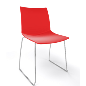 GABER - Židle KANVAS S, červená/chrom