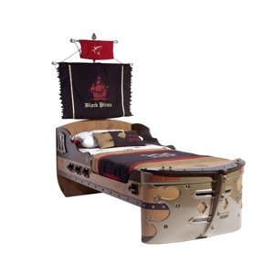 ČILEK - Dětská postel loď PIRATE včetně matrace 90x190 cm