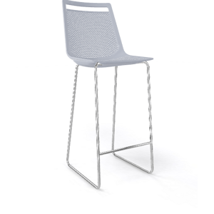 GABER - Barová židle AKAMI ST vysoká, šedá/chrom