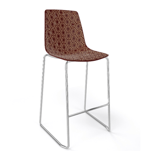 GABER - Barová židle ALHAMBRA ST nízká, hnědobéžová/chrom