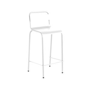 ISIMAR - Hliníková barová židle BIARRITZ nízká - bílá