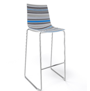 GABER - Barová židle COLORFIVE ST - vysoká, šedomodrá/chrom