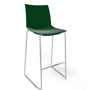GABER - Barová židle KANVAS ST 76 - vysoká, zelená/chrom