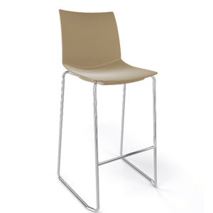 GABER - Barová židle KANVAS ST 76 - vysoká, světle hnědá/chrom