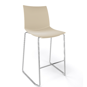GABER - Barová židle KANVAS ST 66 - nízká, béžová/chrom