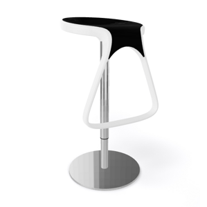 GABER - Barová židle OCTO - bíločerná/chrom