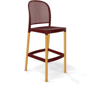GABER - Barová židle PANAMA BL - vysoká, tmavě hnědá/buk