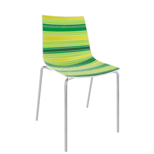 GABER - Židle COLORFIVE NA - zelenožlutá/chrom
