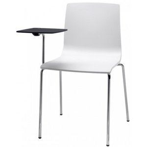 SCAB - Židle ALICE s psacím stolkem - bílá/chrom