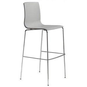 SCAB - Barová židle ALICE nízká - šedá/chrom