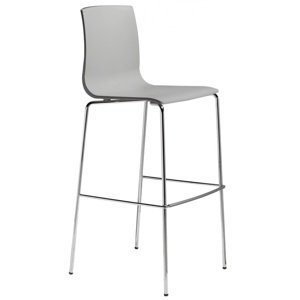 SCAB - Barová židle ALICE vysoká - šedá/chrom