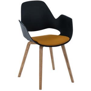 Houe Denmark - Židle FALK s dřevěnou podnoží a čalouněným sedákem