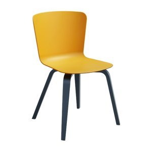 MIDJ - Plastová židle CALLA s dřevěnou podnoží II.