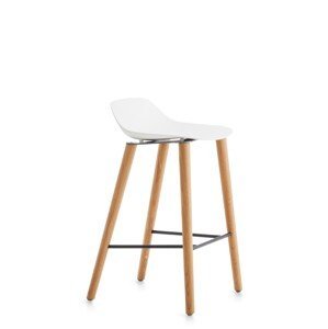 CRASSEVIG - Barová židle POLA LOW s čalouněným sedákem, výška 65 cm