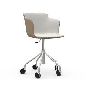 MIDJ - Plastová židle CALLA s čalouněným sedákem, s kolečky