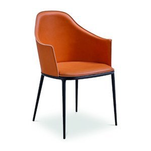 MIDJ - Kožená židle LEA s područkami