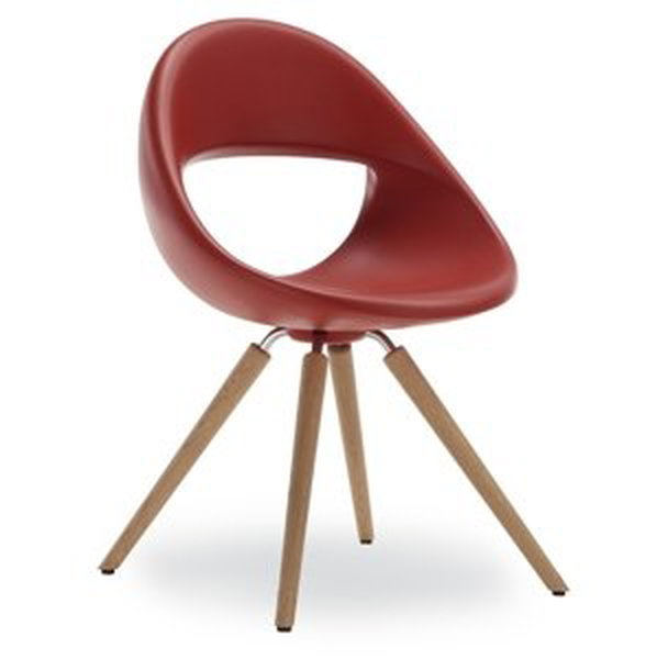 TONON - Otočná židle LUCKY Soft Touch, dřevěná podnož