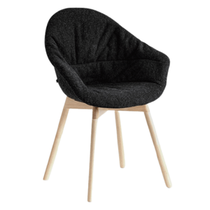 NOTI - Čalouněná židle MAMU s dřevěnou podnoží