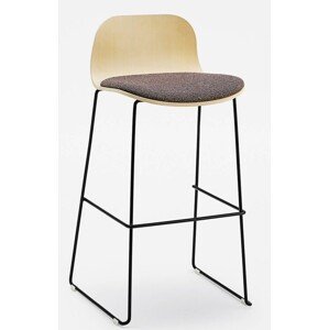 CANTARUTTI - Barová židle BABA - s ližinovou podnoží a čalouněným sedákem