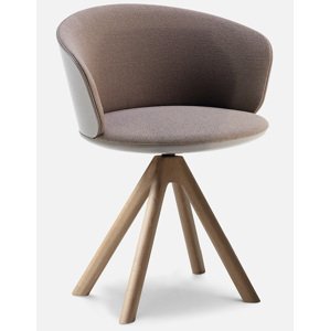 CANTARUTTI - Otočná židle PALMO B.05.0/W - s dřevěnou podnoží