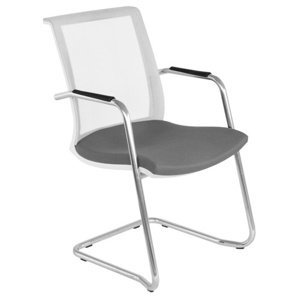 NARBUTAS - Jednací židle EVA SUA324 s bílým rámem a područkami