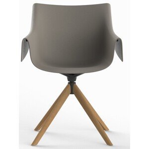 VONDOM - Otočná židle MANTA s dřevěnou podnoží
