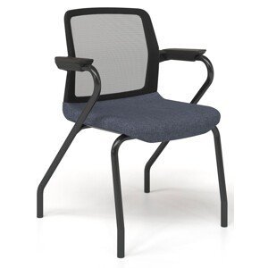 NARBUTAS - Židle WIND SWA204 s černým rámem a lakovanou podnoží