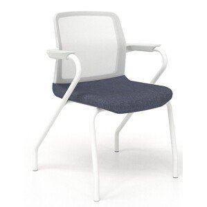NARBUTAS - Židle WIND SWA304 s bílým rámem a lakovanou podnoží