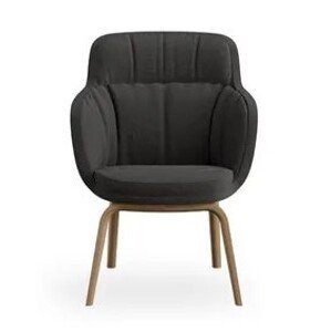 ROSSIN - Židle CLEO MINI - s dřevěnou podnoží a vysokým operákem