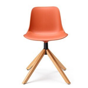 ESPATTIO - Otočná židle ABRIL s dřevěnou podnoží