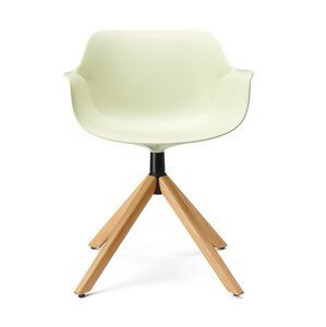 ESPATTIO - Otočná židle ABRIL s područkami a dřevěnou podnoží