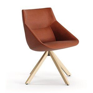 ESPATTIO - Otočná židle BOW s dřevěnou podnoží