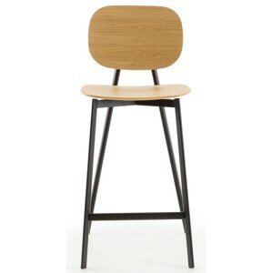 POINTHOUSE - Barová židle TATA 6 s dřevěným sedákem