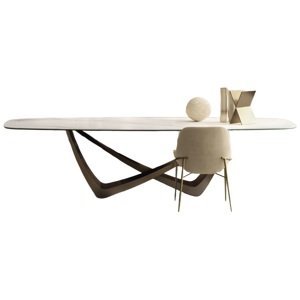 BONTEMPI - Stůl BACH mramorový/keramický - barelový tvar - různé velikosti