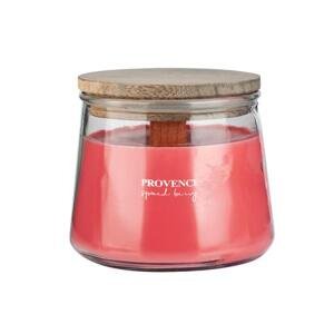 Provence Vonná svíčka ve skle dřevěný knot 28 hodin spiced berry 9,5 x 8,5 cm