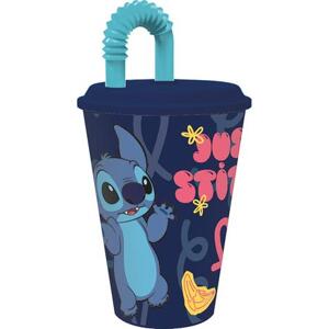STOR Plastový kelímek s brčkem Stitch 430ml