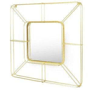 HOMEDE Nástěnné zrcadlo Baila zlaté, velikost 55,5x4,5x55,5