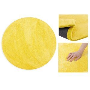 AmeliaHome Kulatý koberec MORKO žlutý, velikost d80