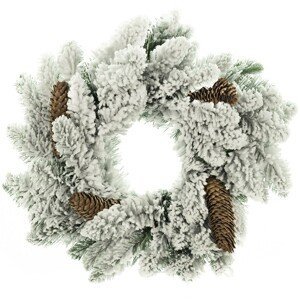 DecoKing Vánoční věnec Christmaso IV 50 cm zelený se sněhem