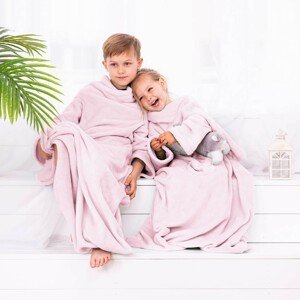 Dětská deka s rukávy DecoKing Lazy růžová, velikost 90x105