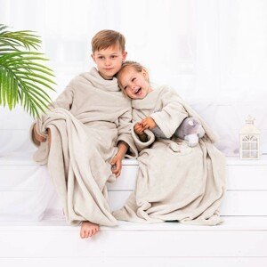 Dětská deka s rukávy DecoKing Lazy krémová, velikost 90x105