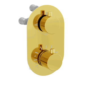 Termostatická podomítková baterie MEXEN KAI I vanovo - sprchová zlatá