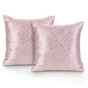 Sada dvou povlaků na polštář AmeliaHome Glamour Navia pudrově růžová, velikost 45x45*2