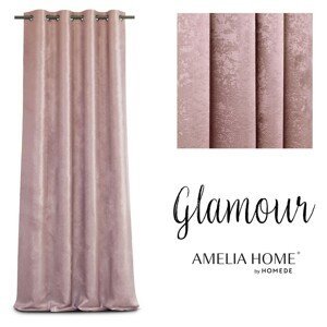 Závěs AmeliaHome Glamour Nyx růžový, velikost 140x250