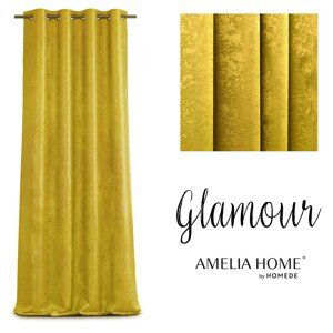 Závěs AmeliaHome Glamour Nyx žlutý, velikost 140x250