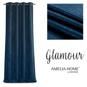 Závěs AmeliaHome Glamour Nyx tmavě modrý, velikost 140x250